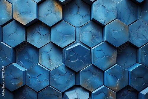 blue black gold hexagon abstract geometric presentation