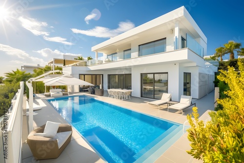 Minimalist White Villa with Panoramic Views: Creative Design Space on Mediterranean Hillside