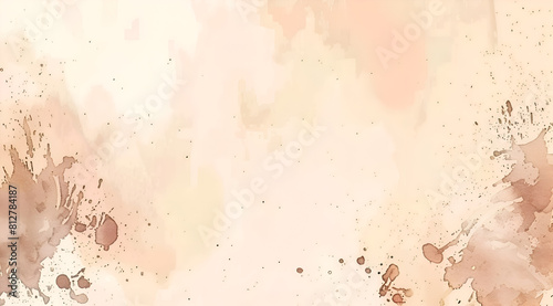 A blurry  abstract painting with a lot of splatters of paint. The colors are mostly beige and there are some darker shades mixed in. Generative AI