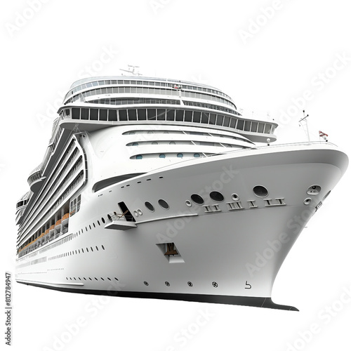 Luxury Cruise Ship Isolated on Transparent Background photo