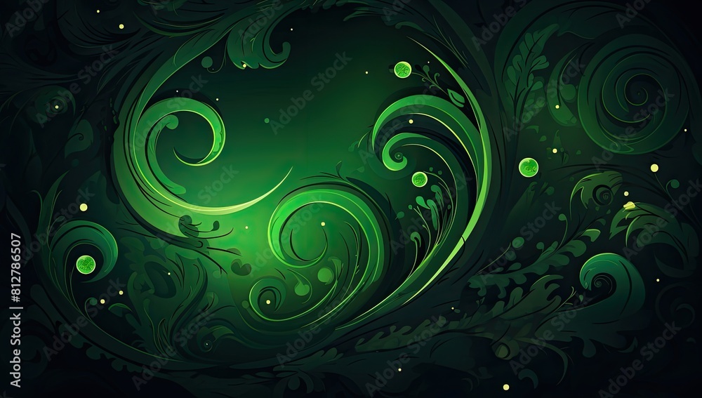 Mystical Emerald: Abstract Swirl Pattern with Dreamy, Ethereal Green Hues Mystical Emerald: Abstract Swirl Pattern with Dreamy, Ethereal Green Hues