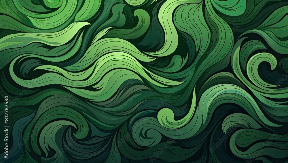 Enchanting Greens: Swirling Pattern Illuminated with Radiant Glow Enchanting Greens: Swirling Pattern Illuminated with Radiant Glow