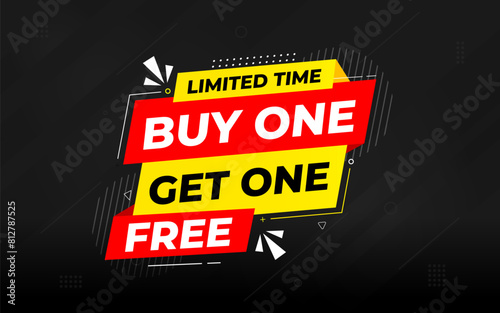 buy one get one free. Online shop discount sale background for buy 1 get 1, Special Discount marketing poster design for web and Social. sale banner vector template Design.