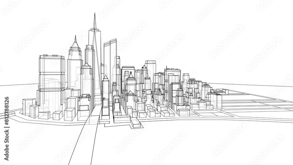 city ​​modern architecture 3d rendering