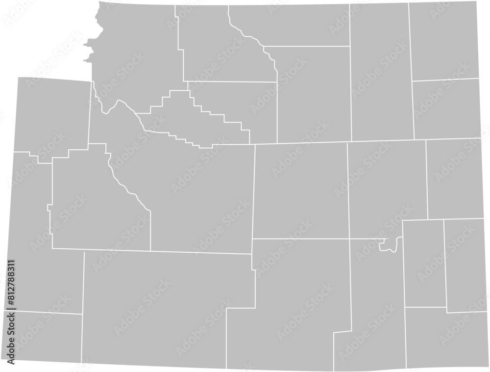 Wyoming state of USA. Wyoming territory. States of America territory on white background. Separate states. Vector illustration Wyoming state of USA. Wyoming territory. States of America territory on white background. Separate states. Vector illustration