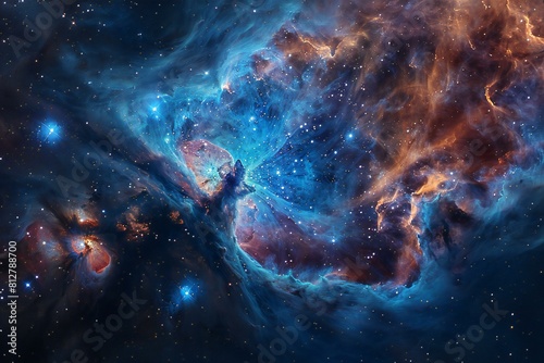 The nebula has been placed in the blue light, high quality, high resolution