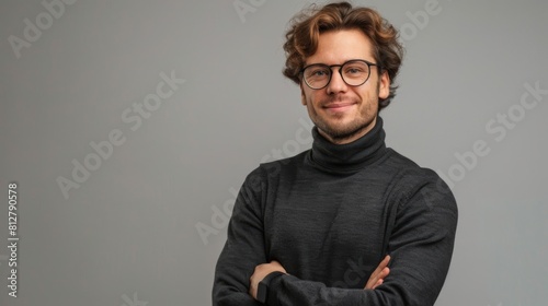Confident Young Man in Turtleneck photo