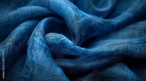 Fibers and threads in a textile fabric create a soft and cozy texture suitable for interior design and fashion.