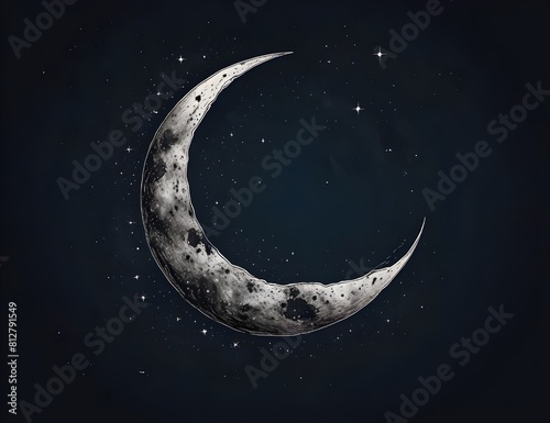 Hand drawn vector illustration - moon sign.