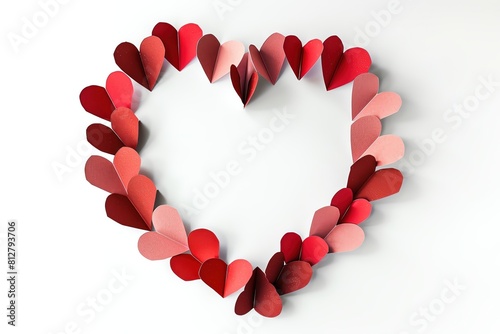 Heartthemed paper frame, perfect for Valentine s Day, isolated on white photo