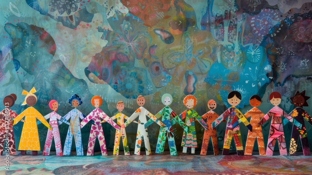 International Day of Living Together in Peace. paper dolls. International Day of Living Together in Peace. paper dolls.
