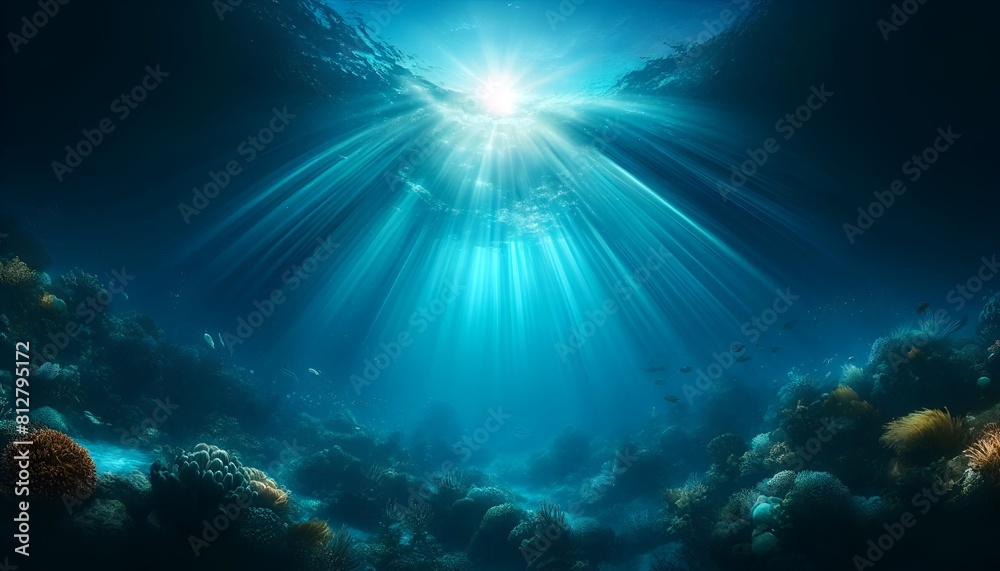 Underwater ocean scene for world oceans day.