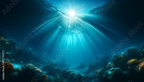 Underwater ocean scene for world oceans day. © Milano