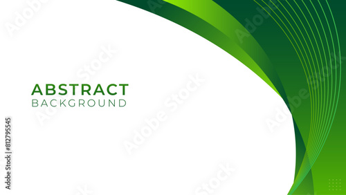Abstract green banner design. Background with Wave, lines design. Vector illustration template for presentation, web, banner, cover, card.	

