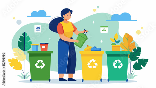 Promoting Waste Sorting: Recycling Advocate. Perfect for: Environmental awareness campaigns, waste management initiatives, Recycling education materials, sustainability presentations.