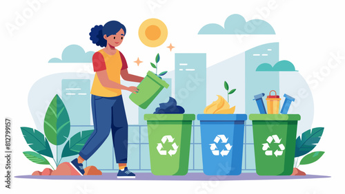 Promoting Waste Sorting: Recycling Advocate. Perfect for: Environmental awareness campaigns, waste management initiatives, Recycling education materials, sustainability presentations.