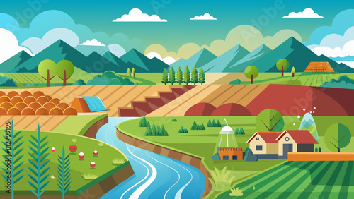 Rural Environmental Concerns: Pesticide and Fertilizer Pollution. Perfect for: Environmental awareness campaigns, agricultural sustainability initiatives, Educational materials, advocacy posters.