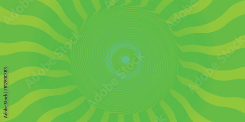 Abstract green background with hypnotic wavy lines pattern. photo