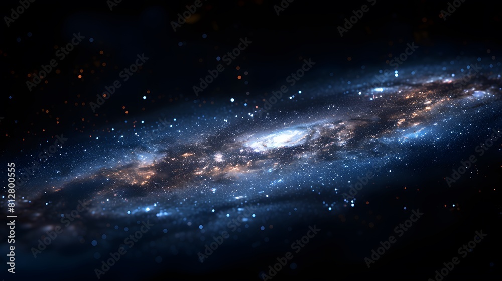 A dark blue Milky Way galaxy, with the black background.
A dark blue Milky Way galaxy, with the black background.
