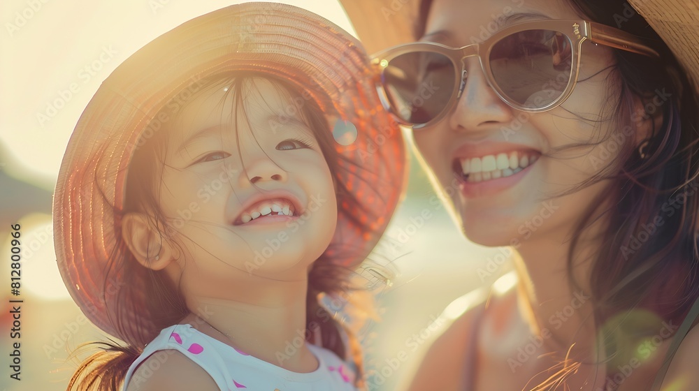 little girl and her mother have a good time at the seaside resort : Generative AI little girl and her mother have a good time at the seaside resort : Generative AI