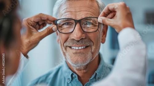 Senior Man Trying New Glasses
