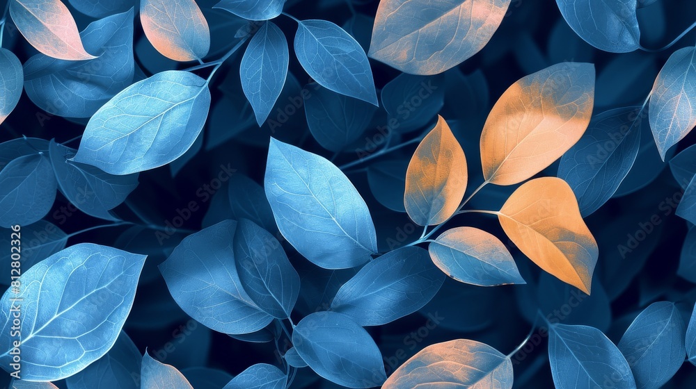 Small leaf in shades of Deep Blue, Northern Sky, Baby Blue, and Coffee against a minimal background with negative space. Small leaf in shades of Deep Blue, Northern Sky, Baby Blue, and Coffee against a minimal background with negative space.