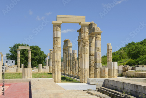 The Palace of Aigai following of restoration, Vergina, Macedonia, Greece, UNESCO World Heritage Site. The palace is where Alexander the Great was crowned king of the Macedonians photo