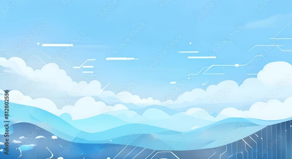 Bright Cyan Cartoon Mountains for Children’s Book Illustrations, Sky Blue Bright Cyan Cartoon Mountains for Children’s Book Illustrations, Sky Blue