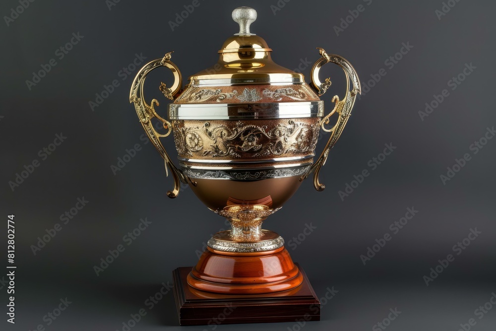 Elegant trophy with intricate details, showcasing success and prestige Elegant trophy with intricate details, showcasing success and prestige