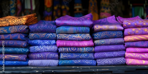 Find Balinese batik sarongs at art markets shops or tourist spots. Concept Balinese Batik Sarongs, Art Markets, Shops, Tourist Spots photo