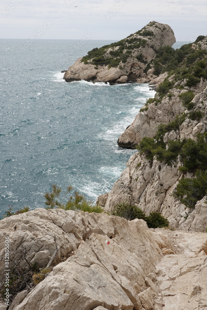 Rochers et mer dans les calanques de la côte bleue Stock Photo | Adobe ...