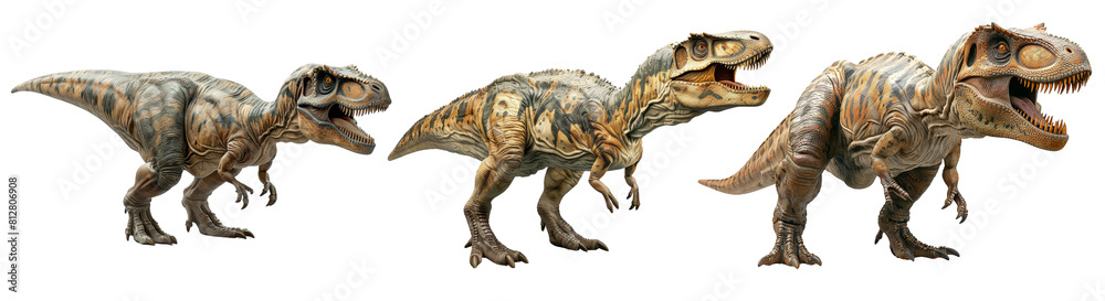 Set of Allosaurus cut out transparent isolated on white background ,PNG file ,artwork graphic design. Set of Allosaurus cut out transparent isolated on white background ,PNG file ,artwork graphic design.
