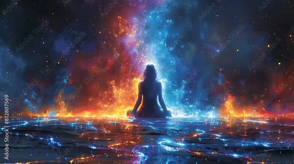Spiritual Awakening Ethereal Meditation in the Cosmic Expanse