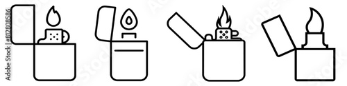 Lighter icon vector set. Cigarette lighter illustration sign collection. Fire symbol or logo.