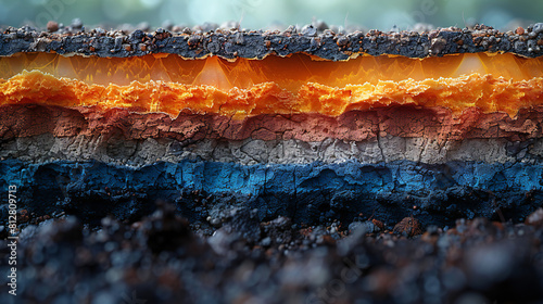 Soil Layers Cross Section Illustration photo
