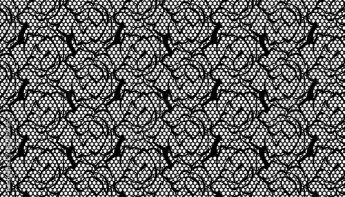 Black lace fabric with flowers