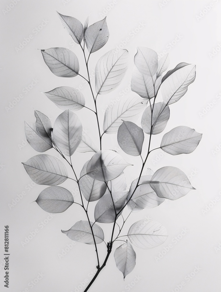Artistic Decorative Leaf Print on Neutral Background, Great for Home Decor and Crafts Artistic Decorative Leaf Print on Neutral Background, Great for Home Decor and Crafts