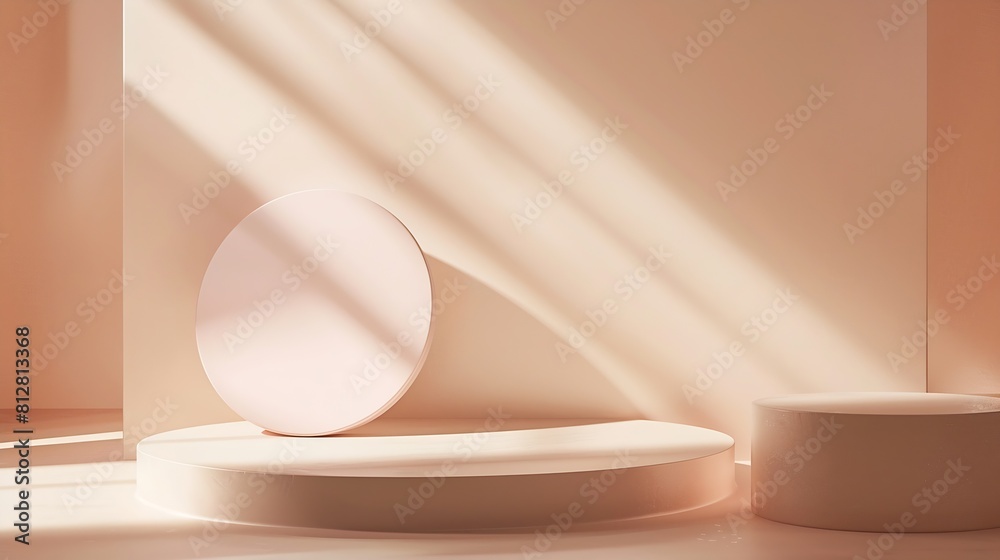 Geometric minimal scene design for cosmetic or product display podium 3d render : Generative AI Geometric minimal scene design for cosmetic or product display podium 3d render : Generative AI