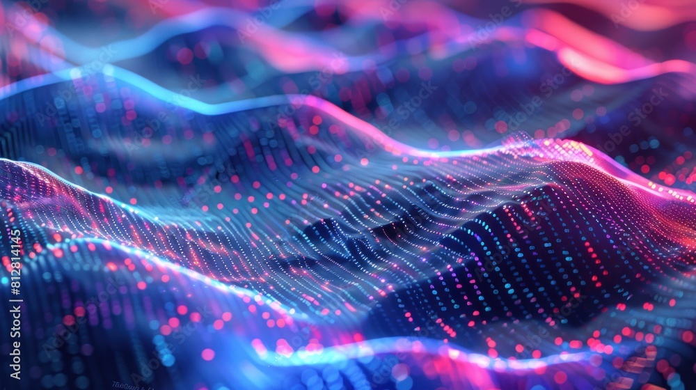 Digital strings data stream. Big data business analytics. Wavy field of cyberspace AI generated Digital strings data stream. Big data business analytics. Wavy field of cyberspace AI generated