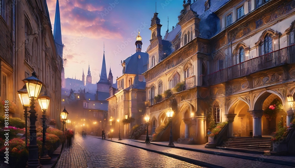 Obraz premium old town square at night