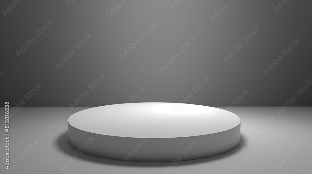 White blank empty podium isolated on gray background : Generative AI White blank empty podium isolated on gray background : Generative AI