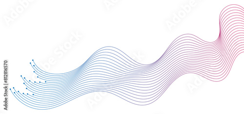 Abstract wavy lines background element. Suitable for AI, tech, network, science, digital technologies themes