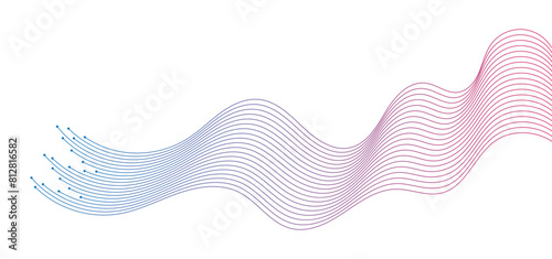 Abstract wavy lines background element. Suitable for AI, tech, network, science, digital technologies themes