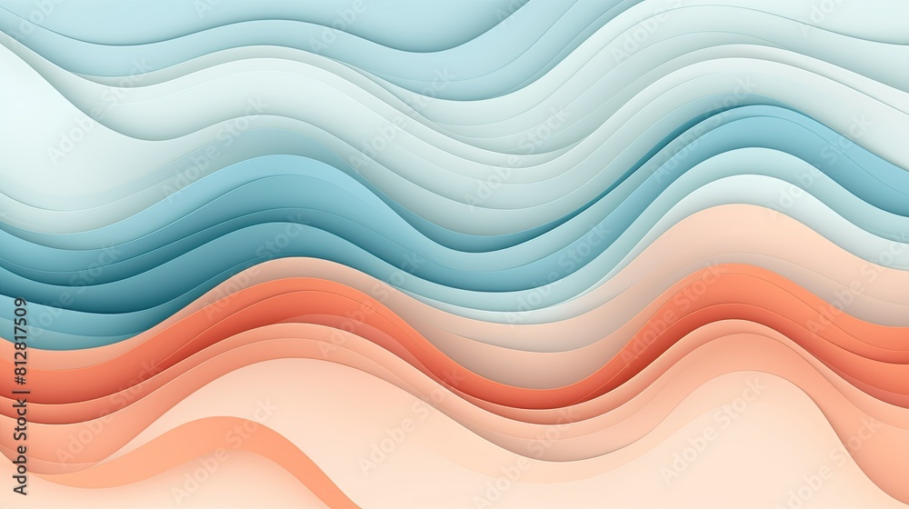wavy background with paper cut style
