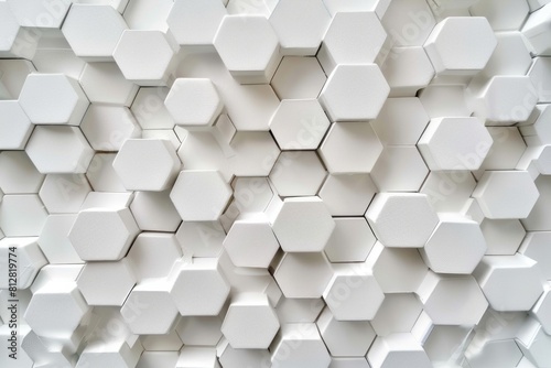 Hexagonal grid pattern on a pristine white background. Abstract geometry concept.