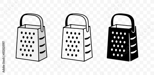 Grater, grate, grated and shredder, graphic design. Kitchen utensile and slicer, appliance, tool, cookery and cooking, vector design and illustration
