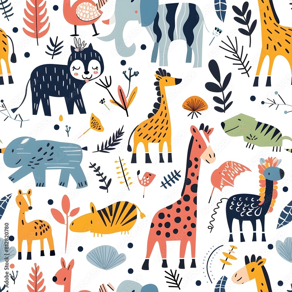 Obraz premium seamless pattern with animals