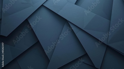 Modern dark blue paper background with dark 3d layered line triangle texture in elegant