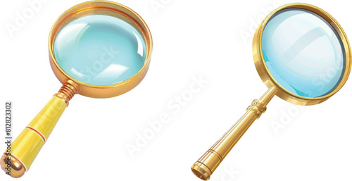 3d magnifying glassgame vector icon