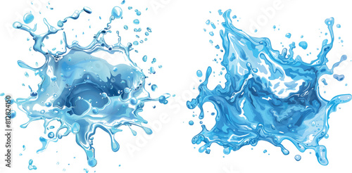 Realistic water spill top view vector